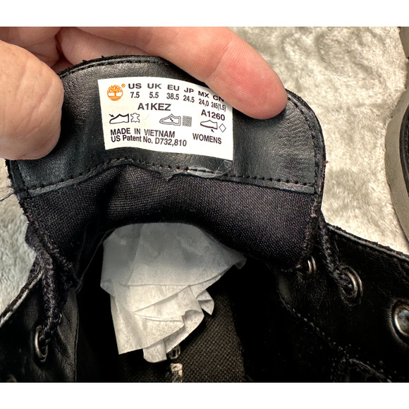 Timberland Black Nubuck Leather Snakeskin Accent Sensorflex Boots Womens 7.5 - Picture 6 of 11